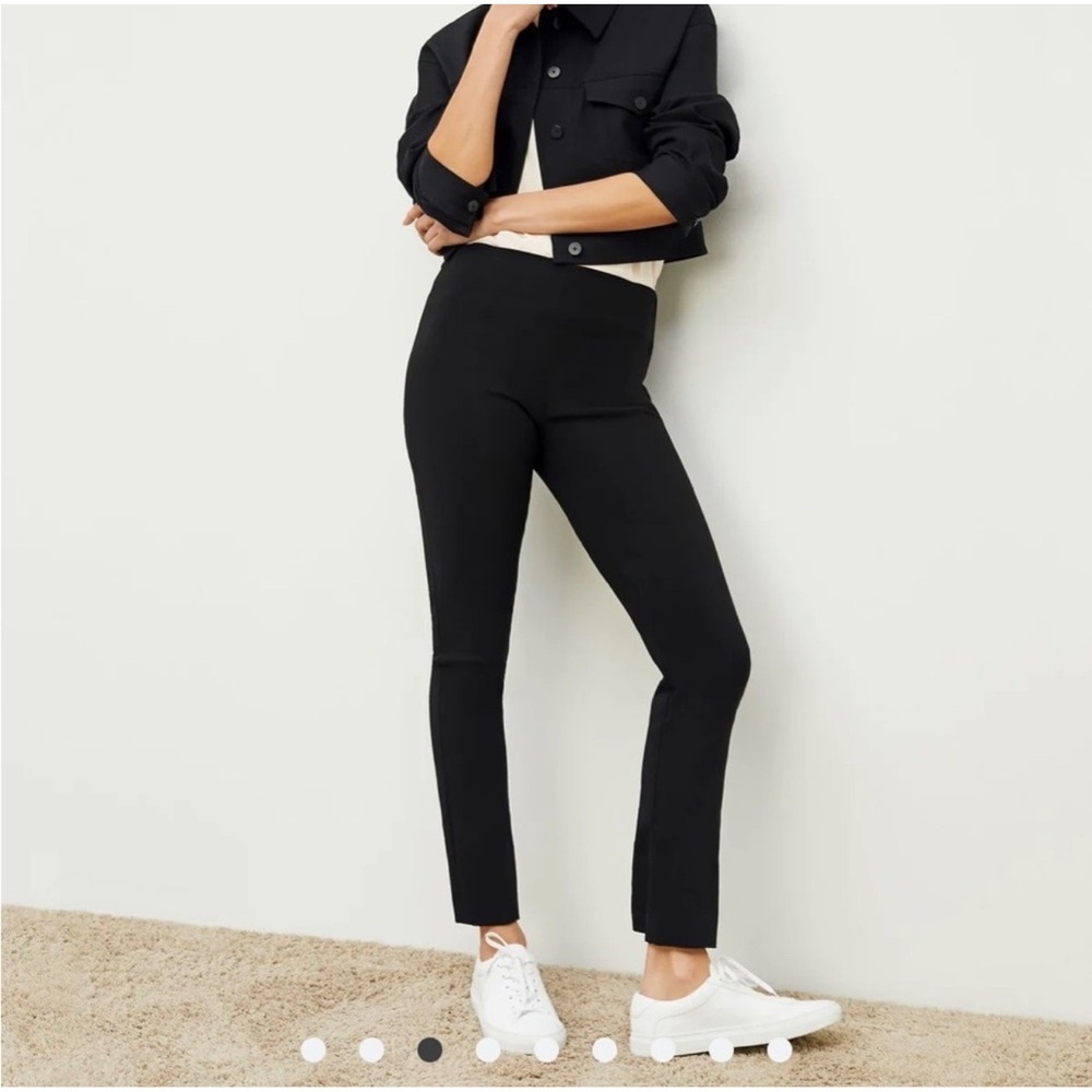 MM.LaFleur Foster Pants Womens 14 Black Cotton Blend Slim Straight Workwear Pant
